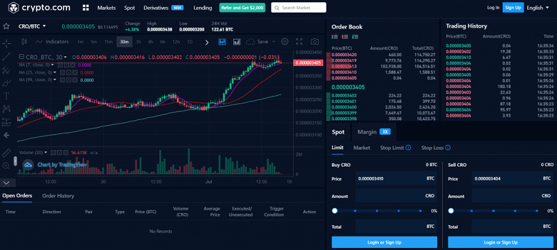 CRYPTO.COM trading platform