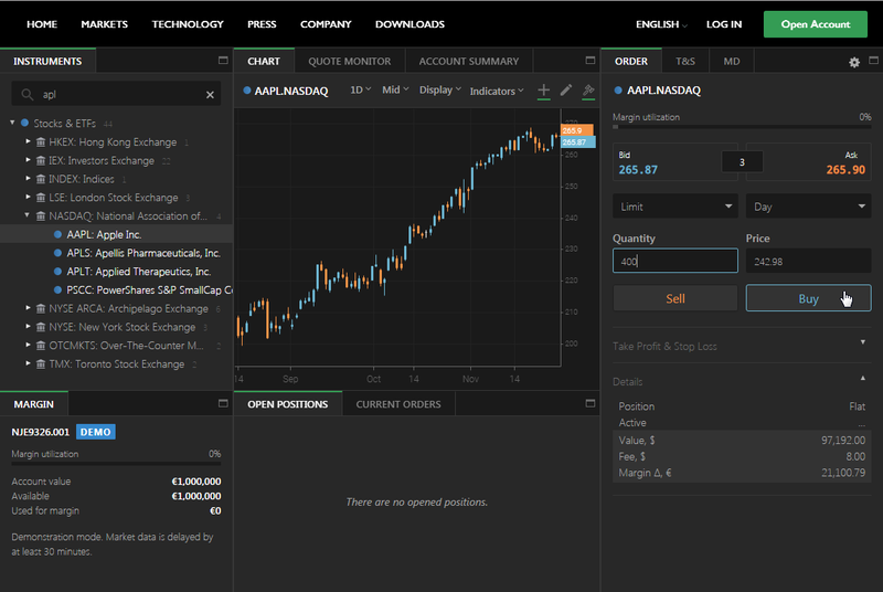 Торговая платформа Exante Web Platform
