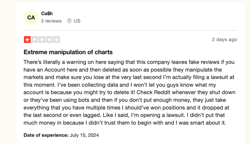 Pocket Option Trustpilot review