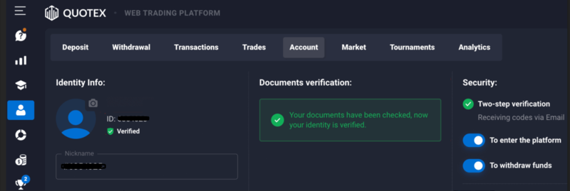 Quotex процесс проверки документов 2
