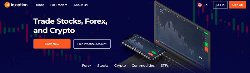 IQ Option homepage